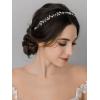 imageSWEETV Leaf Wedding Headpieces for Bride Opal Bridal Headband with Crystal Women Handmade Wedding Hair Accessories