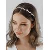 imageSWEETV Rhinestone Bridal Headband Crystal Wedding Headpiece Gold Hair Accessories for Bride Bridesmaid Flower GirlGold