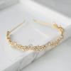 imageSWEETV Rhinestone Bridal Headband Gold Crystal Tiara for Women Wedding Headband for Bride Hair Accessories for Prom Birthday PartyGold