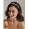 imageSWEETV Rhinestone Bridal Headband Gold Crystal Tiara for Women Wedding Headband for Bride Hair Accessories for Prom Birthday PartySilver