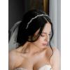 imageSWEETV Rhinestone Bridal Headband Gold Crystal Tiara for Women Wedding Headband for Bride Hair Accessories for Prom Birthday PartySilver