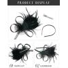 imageSWEETV Tulle Fascinators for Women Tea Party Hats for Kentucky Fascinators Derby Cocktail Wedding Fancy Dress PartyBlack