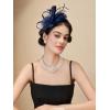 imageSWEETV Tulle Fascinators for Women Tea Party Hats for Kentucky Fascinators Derby Cocktail Wedding Fancy Dress PartyBlue