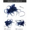 imageSWEETV Tulle Fascinators for Women Tea Party Hats for Kentucky Fascinators Derby Cocktail Wedding Fancy Dress PartyBlue