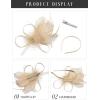 imageSWEETV Tulle Fascinators for Women Tea Party Hats for Kentucky Fascinators Derby Cocktail Wedding Fancy Dress PartyChampagne