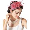 imageSWEETV Tulle Fascinators for Women Tea Party Hats for Kentucky Fascinators Derby Cocktail Wedding Fancy Dress PartyCoral