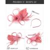 imageSWEETV Tulle Fascinators for Women Tea Party Hats for Kentucky Fascinators Derby Cocktail Wedding Fancy Dress PartyCoral