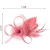 imageSWEETV Tulle Fascinators for Women Tea Party Hats for Kentucky Fascinators Derby Cocktail Wedding Fancy Dress PartyCoral
