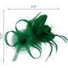 imageSWEETV Tulle Fascinators for Women Tea Party Hats for Kentucky Fascinators Derby Cocktail Wedding Fancy Dress PartyGreen