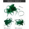 imageSWEETV Tulle Fascinators for Women Tea Party Hats for Kentucky Fascinators Derby Cocktail Wedding Fancy Dress PartyGreen