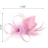 imageSWEETV Tulle Fascinators for Women Tea Party Hats for Kentucky Fascinators Derby Cocktail Wedding Fancy Dress PartyLight Pink