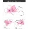 imageSWEETV Tulle Fascinators for Women Tea Party Hats for Kentucky Fascinators Derby Cocktail Wedding Fancy Dress PartyLight Pink