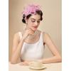 imageSWEETV Tulle Fascinators for Women Tea Party Hats for Kentucky Fascinators Derby Cocktail Wedding Fancy Dress PartyLight Pink