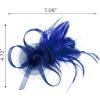 imageSWEETV Tulle Fascinators for Women Tea Party Hats for Kentucky Fascinators Derby Cocktail Wedding Fancy Dress PartyNavy Blue