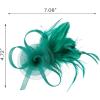 imageSWEETV Tulle Fascinators for Women Tea Party Hats for Kentucky Fascinators Derby Cocktail Wedding Fancy Dress PartyPeacock Green
