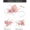 imageSWEETV Tulle Fascinators for Women Tea Party Hats for Kentucky Fascinators Derby Cocktail Wedding Fancy Dress PartyPink