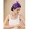 imageSWEETV Tulle Fascinators for Women Tea Party Hats for Kentucky Fascinators Derby Cocktail Wedding Fancy Dress PartyPurple