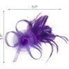 imageSWEETV Tulle Fascinators for Women Tea Party Hats for Kentucky Fascinators Derby Cocktail Wedding Fancy Dress PartyPurple