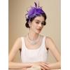 imageSWEETV Tulle Fascinators for Women Tea Party Hats for Kentucky Fascinators Derby Cocktail Wedding Fancy Dress PartyPurple