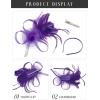 imageSWEETV Tulle Fascinators for Women Tea Party Hats for Kentucky Fascinators Derby Cocktail Wedding Fancy Dress PartyPurple