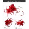imageSWEETV Tulle Fascinators for Women Tea Party Hats for Kentucky Fascinators Derby Cocktail Wedding Fancy Dress PartyRed