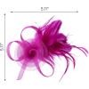 imageSWEETV Tulle Fascinators for Women Tea Party Hats for Kentucky Fascinators Derby Cocktail Wedding Fancy Dress PartyRose Red