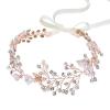 imageSWEETV Bridal Headband Wedding Headpiece for Bride Hair Accessories for Wedding Hair Pieces Crystal Pearl Hair Vine GoldRose Gold