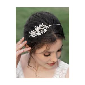 imageSWEETV Handmade Bridal Rhinestone Headpiece for Brides  Silver Hair Accessories with Headbands for Women and GirlsSilver 2