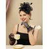 imageSWEETV Fascinators Hats for Women Tea Party Hat and Gloves Set for Kentucky Derby Cocktail Wedding Fancy Dress PartyBlack