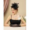 imageSWEETV Fascinators Hats for Women Tea Party Hat and Gloves Set for Kentucky Derby Cocktail Wedding Fancy Dress PartyBlack