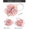 imageSWEETV Fascinators Hats for Women Tea Party Hat and Gloves Set for Kentucky Derby Cocktail Wedding Fancy Dress PartyDusty Pink