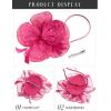 imageSWEETV Fascinators Hats for Women Tea Party Hat and Gloves Set for Kentucky Derby Cocktail Wedding Fancy Dress PartyFuchsia