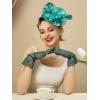 imageSWEETV Fascinators Hats for Women Tea Party Hat and Gloves Set for Kentucky Derby Cocktail Wedding Fancy Dress PartyGreen