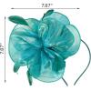 imageSWEETV Fascinators Hats for Women Tea Party Hat and Gloves Set for Kentucky Derby Cocktail Wedding Fancy Dress PartyGreen