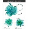 imageSWEETV Fascinators Hats for Women Tea Party Hat and Gloves Set for Kentucky Derby Cocktail Wedding Fancy Dress PartyGreen
