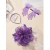 imageSWEETV Fascinators Hats for Women Tea Party Hat and Gloves Set for Kentucky Derby Cocktail Wedding Fancy Dress PartyPurple