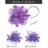 imageSWEETV Fascinators Hats for Women Tea Party Hat and Gloves Set for Kentucky Derby Cocktail Wedding Fancy Dress PartyPurple