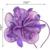 imageSWEETV Fascinators Hats for Women Tea Party Hat and Gloves Set for Kentucky Derby Cocktail Wedding Fancy Dress PartyPurple
