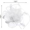 imageSWEETV Fascinators Hats for Women Tea Party Hat and Gloves Set for Kentucky Derby Cocktail Wedding Fancy Dress PartyWhite