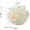 imageSWEETV Flower Sinamay Tea Party Fascinators for Women Kentucky Derby Hats for Church Cocktail Wedding Fancy Dress PartyBeige