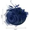 imageSWEETV Flower Sinamay Tea Party Fascinators for Women Kentucky Derby Hats for Church Cocktail Wedding Fancy Dress PartyBlue