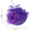 imageSWEETV Flower Sinamay Tea Party Fascinators for Women Kentucky Derby Hats for Church Cocktail Wedding Fancy Dress PartyPurple