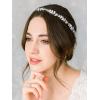 imageSWEETV Leaf Wedding Headband Crystal Opal Bridal Headpieces for Wedding Hair Accessories for Brides Hair Vine SilverSilver