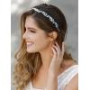 imageSWEETV Leaf Wedding Headband Crystal Opal Bridal Headpieces for Wedding Hair Accessories for Brides Hair Vine SilverSilver