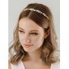 imageSWEETV Leaf Wedding Headband Crystal Opal Bridal Headpieces for Wedding Hair Accessories for Brides Hair Vine SilverSilver