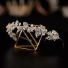 imageSWEETV Pearl Bridal Headband Silver Tiara for Bride Headpiece Crystal Leaf Wedding Hair Accessories Jewelry Tiaras for Women