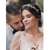 imageSWEETV Pearl Bridal Headband Silver Tiara for Bride Headpiece Crystal Leaf Wedding Hair Accessories Jewelry Tiaras for Women