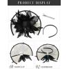 imageSWEETV Sinamay Kentucky Tea Hat Derby Hats Fascinators for Women Tea Party Hats for Church Cocktail Wedding Fancy Dress Party Black