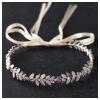 imageSWEETV Leaf Wedding Headband Crystal Opal Bridal Headpieces for Wedding Hair Accessories for Brides Hair Vine SilverSilver