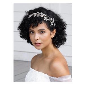 imageSWEETV Rhinestone Wedding Headband Crystal Bridal Headpieces for Wedding hair piece for bride hair vine Hair Accessories for Women and Girls SilverSilver 1